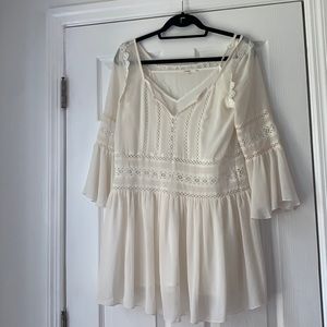 Tularosa boho creseda bell sleeve lace shift dress
